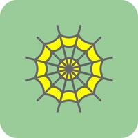 Spinne Netz gefüllt Gelb Symbol vektor