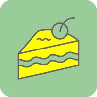 Kuchen Scheibe gefüllt Gelb Symbol vektor