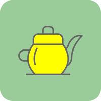 Tee Topf gefüllt Gelb Symbol vektor