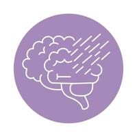 Alzheimer-Krankheit, psychische Störung Abnahme der menschlichen Gedächtnisfähigkeit Farbblock-Stil-Symbol vektor