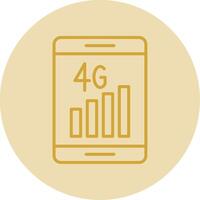 4g Linie Gelb Kreis Symbol vektor