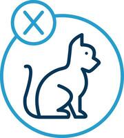 Nein Haustiere erlaubt Linie Blau zwei Farbe Symbol vektor