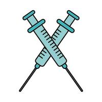 covid 19 coronavirus, medicinsk vaccinationsspruta, förebyggande spridning av sjukdomen pandemi platt stilikon vektor