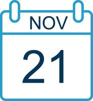 November Linie Blau zwei Farbe Symbol vektor