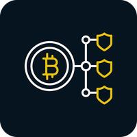 Bitcoin Blockchain Linie rot Kreis Symbol vektor