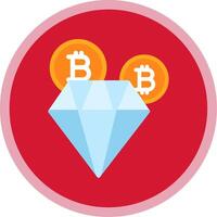 bitcoin diamant platt mång cirkel ikon vektor