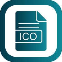 ico Datei Format Glyphe Gradient Ecke Symbol vektor