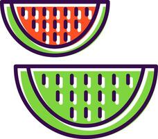 Wassermelone gefüllt Design Symbol vektor