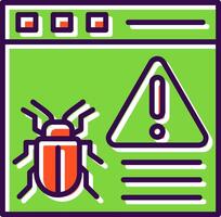 virus varning fylld design ikon vektor