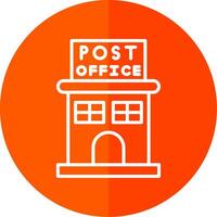 posta kontor linje röd cirkel ikon vektor