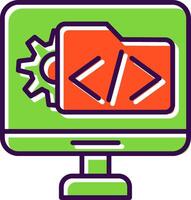 Software Entwicklung gefüllt Design Symbol vektor