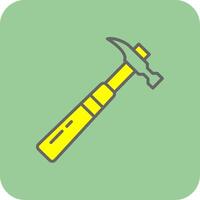 hammare fylld gul ikon vektor