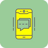 Handy, Mobiltelefon Plaudern gefüllt Gelb Symbol vektor