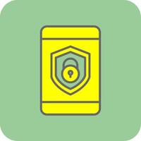 Sicherheit Handy, Mobiltelefon sperren gefüllt Gelb Symbol vektor