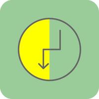 sicksack- pil fylld gul ikon vektor
