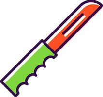 Tasche Messer gefüllt Design Symbol vektor