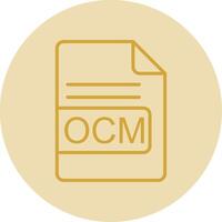 ocm fil formatera linje gul cirkel ikon vektor