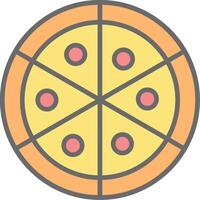 Pizza Linie gefüllt Licht Symbol vektor