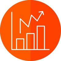 statistisk Diagram linje röd cirkel ikon vektor