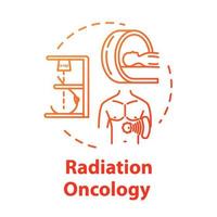 strålning onkologi koncept ikon. diagnos och behandling av cancer. tumörterapi. strålterapi idé tunn linje illustration. vektor isolerade kontur rgb färg ritning