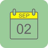 September Glyphe Gradient Ecke Symbol vektor