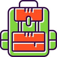 Rucksack gefüllt Design Symbol vektor