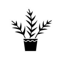 Salonpalme schwarzes Glyphensymbol. Chamaedorea elegans. neanthe bella palme. Majestät Palme. Indoor tropische Pflanze. belaubte dekorative Zimmerpflanze. Silhouette-Symbol auf Leerzeichen. isolierte Vektorgrafik vektor