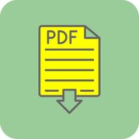 pdf fylld gul ikon vektor