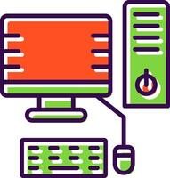 Desktop Computer gefüllt Design Symbol vektor