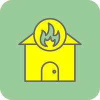 Zuhause Feuer gefüllt Gelb Symbol vektor