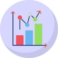 statistisk Diagram platt bubbla ikon vektor