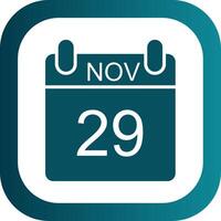 November Glyphe Gradient Ecke Symbol vektor