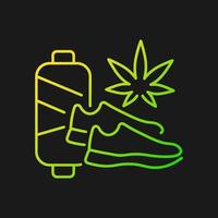 Cannabisschuhe Gradientenvektorsymbol für dunkles Thema. nachhaltige Schuhherstellung. vegane Gras-Sneaker. dünne Linie Farbsymbol. Piktogramm im modernen Stil. Vektor isolierte Umrisszeichnung