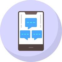 mobil chatt info platt bubbla ikon vektor