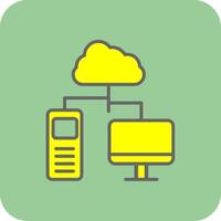 Wolke Computing Glyphe Gradient Ecke Symbol vektor