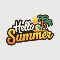 Hallo Sommer- t Hemd Design, Druck Sommer- T-Shirt Design vektor