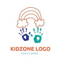 Kind Zone oder Kindergarten Logo Design zum branding und Identität vektor