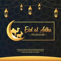 eid al adha Mubarak islamisch Sozial Medien Post Vorlage vektor