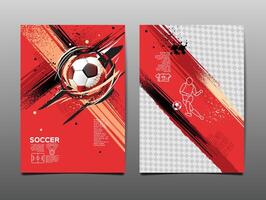 Fußball-Template-Design, Fußball-Banner, Sport-Layout-Design, rotes Thema vektor