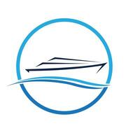 Segeln Boot Yacht Logo Illustration isoliert auf Weiß. Yacht Verein Logo vektor