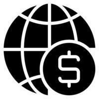 global Wirtschaft Glyphe Symbol vektor