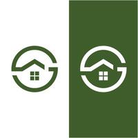 grönt hus logotyp design vektor