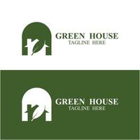 grönt hus logotyp design vektor