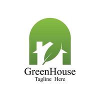 grönt hus logotyp design vektor