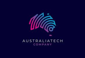 Australien Logo, Australien Logo mit Technologie Stil, verwendbar zum Technologie und Unternehmen Logos vektor