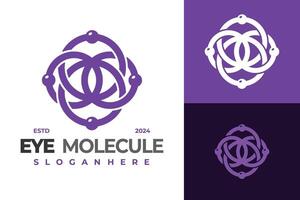 öga molekyl logotyp design symbol ikon illustration vektor