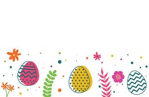 bunt Ostern Eier und Blumen Hintergrund vektor