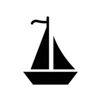 Segelboot solide Symbol Design vektor