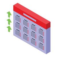 Mauer Kalender Symbol isometrisch . Geschäft Planung vektor