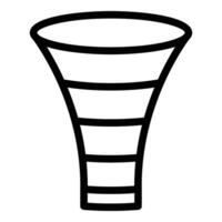 ljudmakare vuvuzela ikon översikt . fotboll glädjande rör vektor